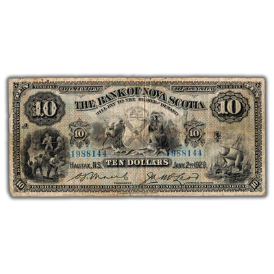 SOLD $10 1929 Bank of Nova Scotia Canada Chartered Note CH #550-18-20b