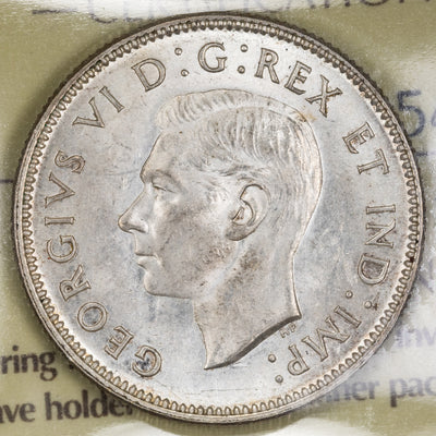 Canada 1942 25 Cents Quarter Silver Coin - ICCS MS-64