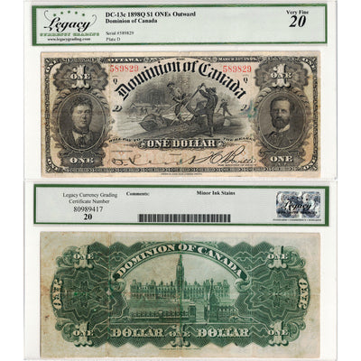$1 1898 Dominion of Canada Note ONE's Outward Series Q DC-13c - Legacy VF-20