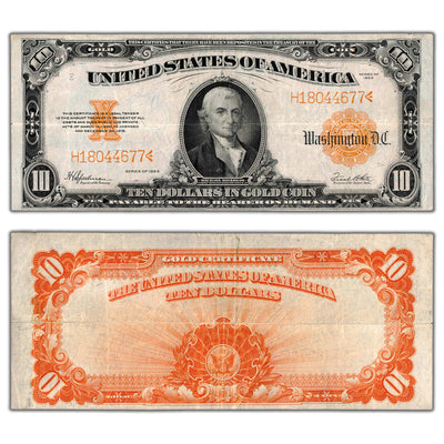 SOLD United States 1922 $10 Ten Dollars Gold Certificate Note Fr. 1173