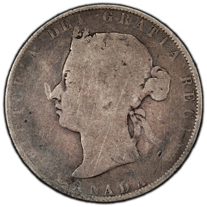 SOLD Canada 1881-H 50 Cents Half Dollar Silver Coin - Good