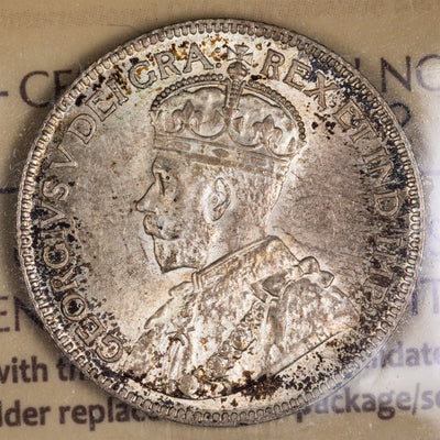 Newfoundland 1917-C 25 Cents Quarter Silver Coin - ICCS MS-62