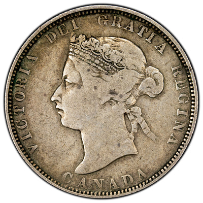 SOLD Canada 1886 Obv 2 N6 SBE 25 Cents Quarter Silver Coin - VG-10