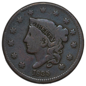 SOLD United States 1835 Head of 1836 1 Large Cent Coronet Head Coin