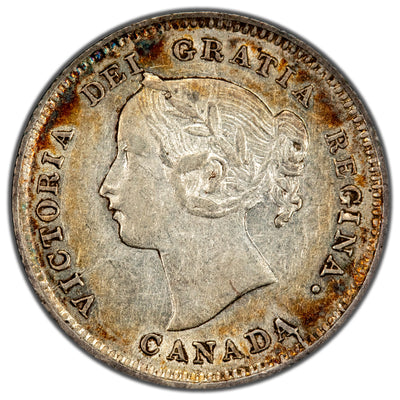 Canada 1894 5 Cents Silver Coin - Extra Fine