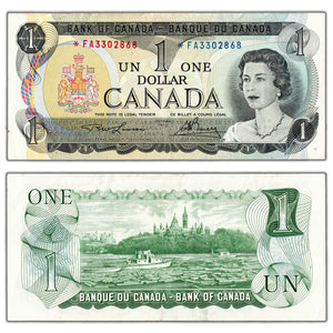 SOLD $1 1973 Bank of Canada Note *FA Replacement Prefix BC-46aA - EF/AU