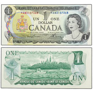 SOLD $1 1973 Bank of Canada Note *AN Replacement Prefix BC-46aA - UNC