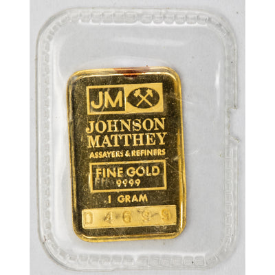 SOLD Johnson Matthey 1 Gram .9999 Gold Bar - Sealed
