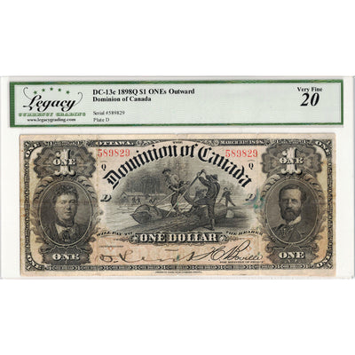 $1 1898 Dominion of Canada Note ONE's Outward Series Q DC-13c - Legacy VF-20