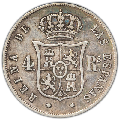 Spain 1863 Seville 4 Reales Silver Coin KM #608