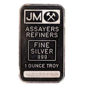 SOLD Johnson Matthey JM 1oz .999 Fine Silver Bar