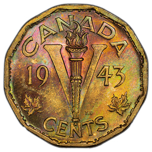 SOLD Canada 1943 5 Cents Coin - Choice Uncirculated - Nice Toning!
