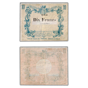 SOLD France Douai 1870 10 Ten Francs Regional Note BPM.63.22