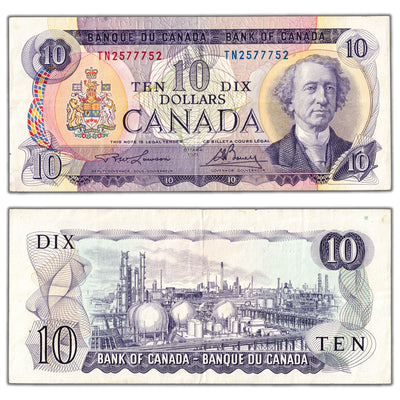 $10 1971 Bank of Canada Note TN Prefix 3 Digit Radar BC-49c - Circulated