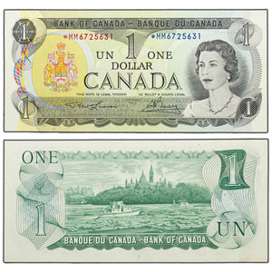 SOLD $1 1973 Bank of Canada Note *MM Replacement Prefix BC-46aA - UNC
