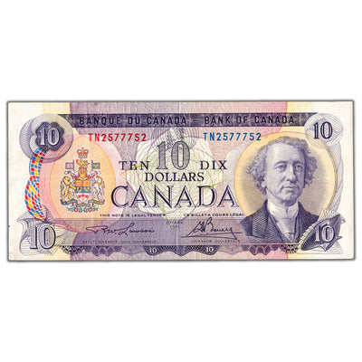 $10 1971 Bank of Canada Note TN Prefix 3 Digit Radar BC-49c - Circulated
