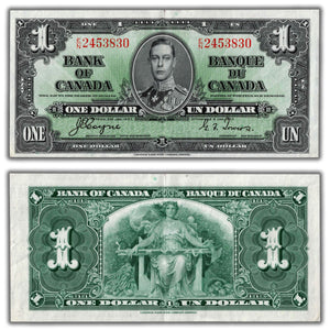 SOLD $1 1937 Bank of Canada Note Coyne-Towers E/N Prefix BC-21d - AU
