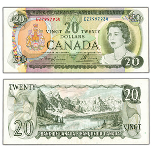 SOLD $20 1969 Bank of Canada Note Lawson-Bouey EZ Prefix BC-50b - EF+