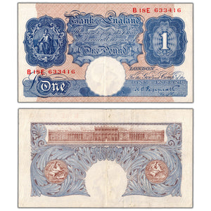 SOLD Great Britain ND (1940-48) 1 One Pound Note P #367a - VF/EF