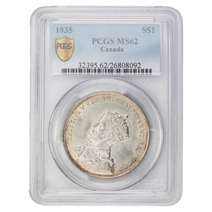 SOLD Canada 1935 $1 Silver Dollar Coin First Year of Issue! - PCGS MS-62