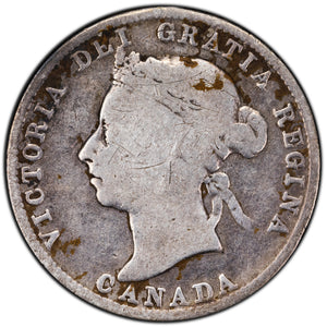 SOLD Canada 1886 Obv 5 25 Cents Quarter Silver Coin - Good