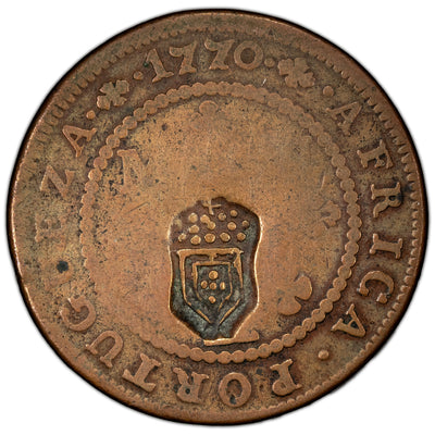 Angola N.D (1837) 2 Macuta Counterstamp on 1770 Angola Macuta