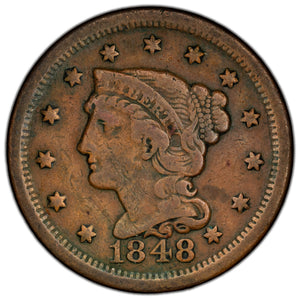 SOLD United States 1848 Braided Hair Large Cent Coin