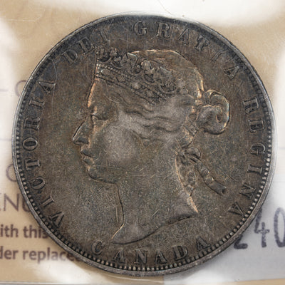 SOLD Canada 1872-H 50 Cents Half Dollar Silver Coin - ICCS F-15