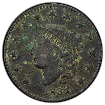 United States 1832 Large Letters 1c Matron Head Large Cent Coin