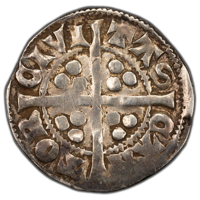 SOLD Great Britain Edward I 1306-7 Canterbury Class 10cf2 Penny Hammered Silver Coin S #1411