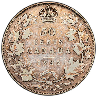 SOLD Canada 1932 50 Cents Half Dollar Silver Coin - Key Date - VG-8