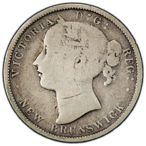 SOLD New Brunswick 1862 20 Cents Silver Coin - Low Grade Filler