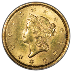 United States 1852 G$1 One Dollar Gold Coin