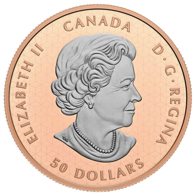 Canada 2023 $50 Rose Gold Plated Peace Dollar .9999 Fine Silver Coin