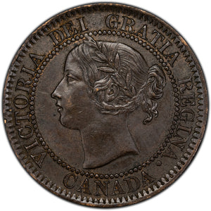 SOLD Canada 1859 Narrow 9 1 Large Cent Coin - EF/AU