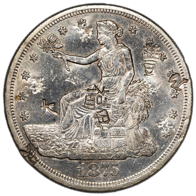 SOLD United States 1875-S $1 Seated Liberty Trade Dollar Silver Coin Chopmarked