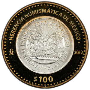 SOLD Mexico 2012 100 Pesos Coin Southeast Railway KM #968