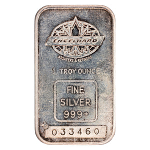 SOLD Engelhard Maple Leaf 1oz .999 Fine Silver Bar - "Quality" Engraved on Back