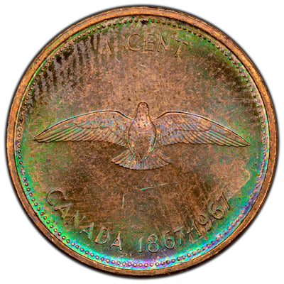Canada 1967 1 Small Cent Coin - Nice Colour