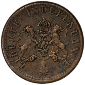 SOLD Haiti 1850 2 Centimes Coin KM #36