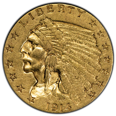 SOLD United States 1914 $2 1/2 Quarter Eagle Gold Coin