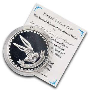 SOLD Looney Tunes Bugs Bunny 1oz .999 Fine Silver Round - With COA