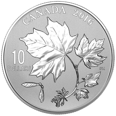 Canada 2016 $10 Maple Leaves .9999 Fine Silver Coin