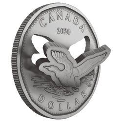 Canada 2020 $1 Flying Loon (R&D Lab) .9999 Fine Silver Coin (missing outer sleeve)
