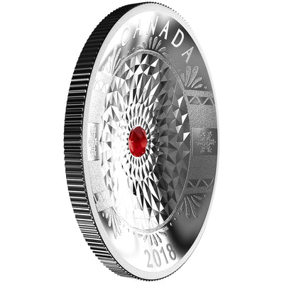 Canada 2018 $25 Classic Holiday Ornament with Swarovski Crystal .9999 Fine Silver Coin