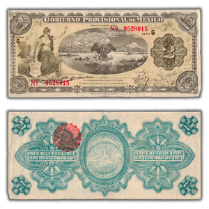 SOLD Mexico Hubieron Provisional 1914 2 Two Pesos Note P #S1103