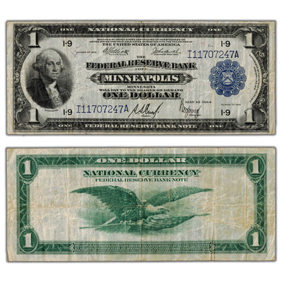 SOLD United States 1914 $1 One Dollar National Note Minneapolis