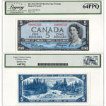 $5 1954 Bank of Canada Note Devil Face H/C Prefix BC-31b - Legacy Ch UNC-64 PPQ