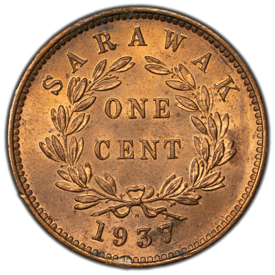 Sarawak 1937-H 1 One Cent Coin KM #18 - UNC