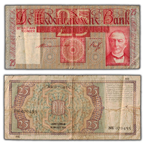 SOLD Netherlands 1941 25 Gulden Note P #50